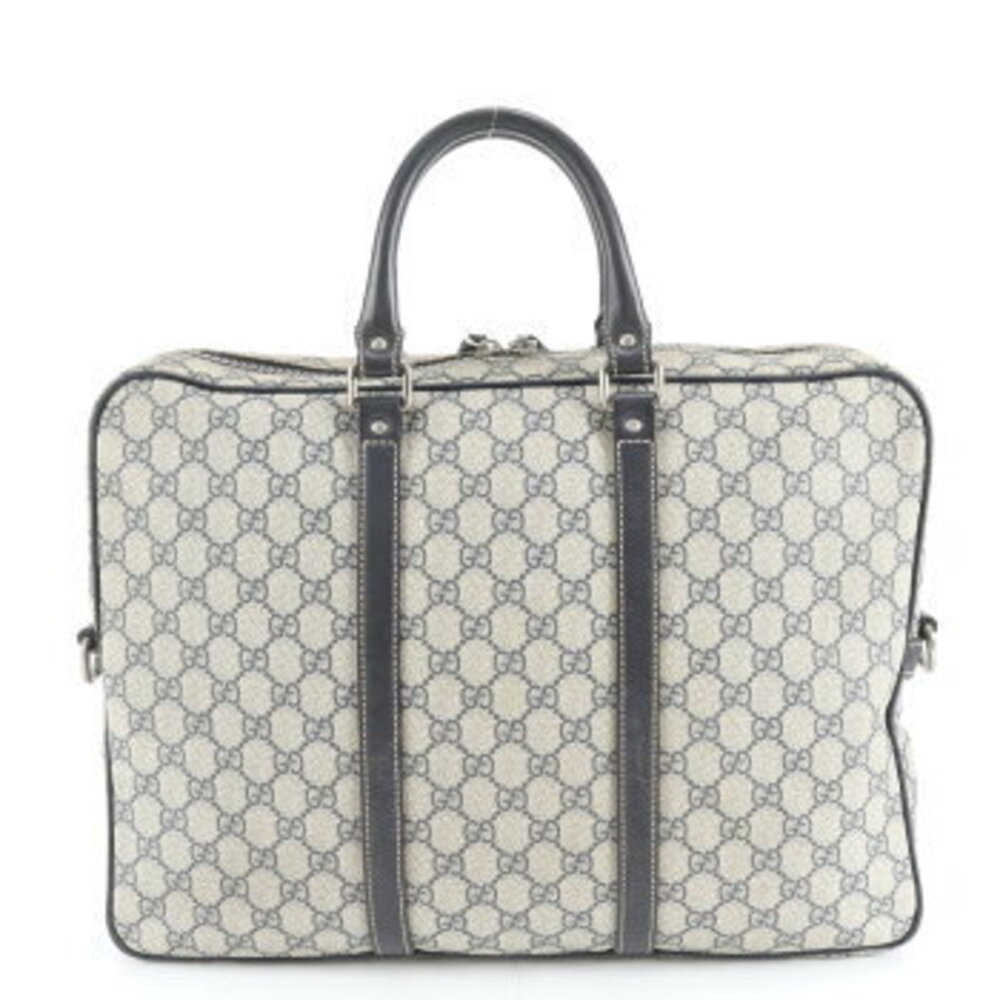 Gucci GG Supreme leather business bag briefcase tote Navy Blue - Picture 3 of 9